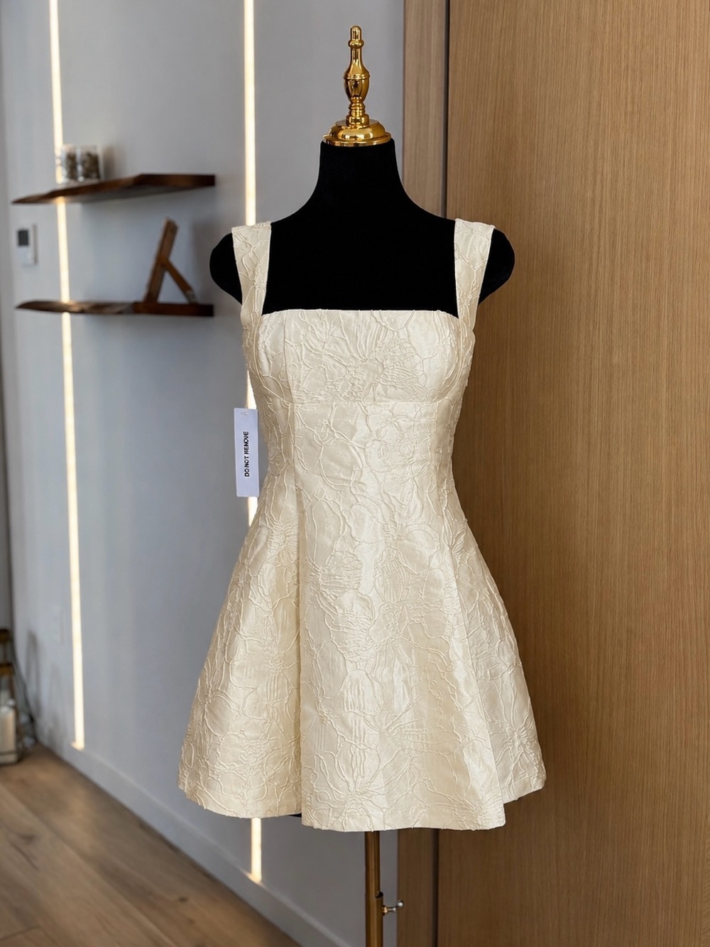 Princess Polly Butter Yellow Jacquard Floral Mini Dress | Coastal Muse